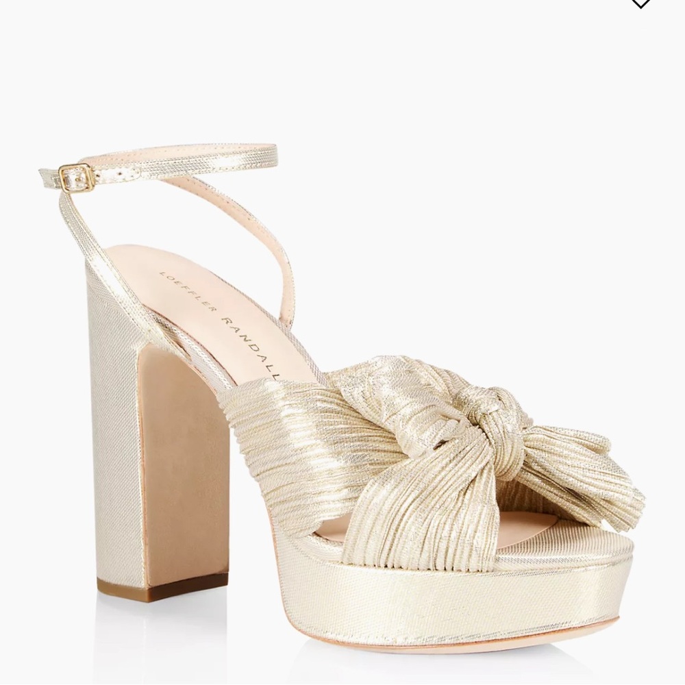 Loeffler Randall Gold Women's Platform Sandals